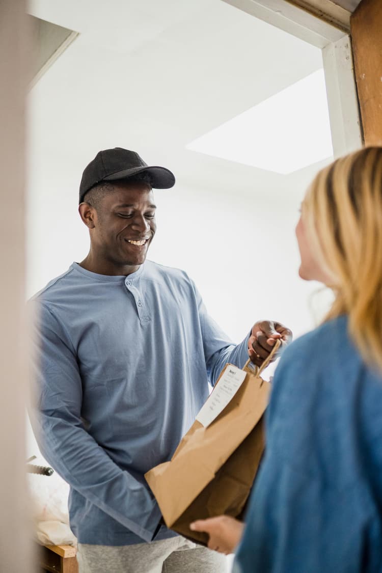 Happy delivery man